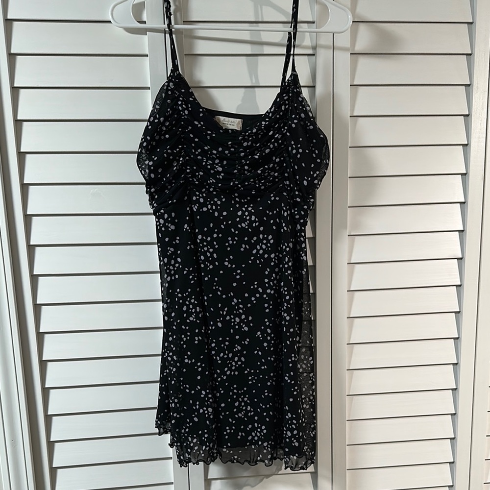 Altar'd State Sequin Embellished Black and Silver Mini Dress